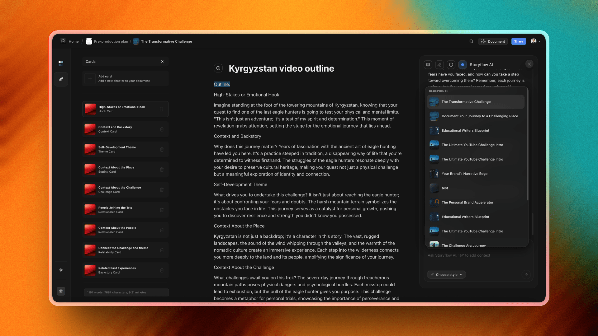 Storyflow Blueprints library for structured whiteboard workflows